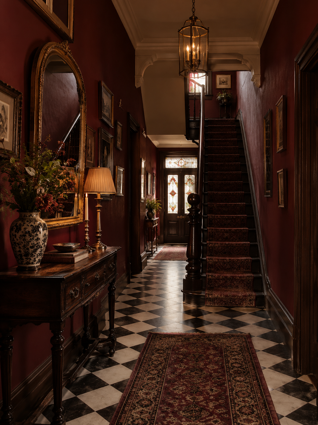 Checkerboard hallway