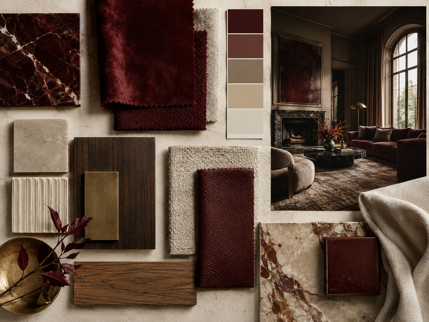 Mood board flat lay